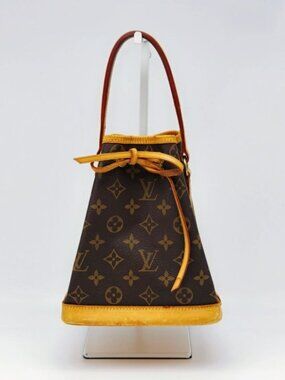 Louis Vuitton Monogram Mini Bucket PM Shoulder Bag Brown Canvas Vachetta Leather